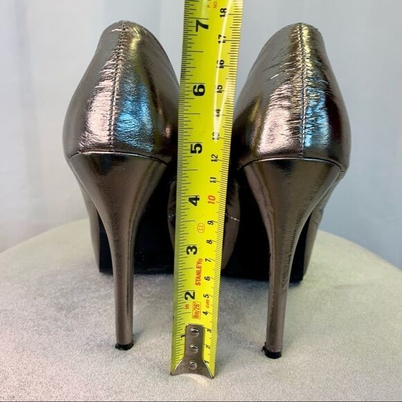 QUPID dark silver metallic chrome platform high heels size 9 - Picture 5 of 7